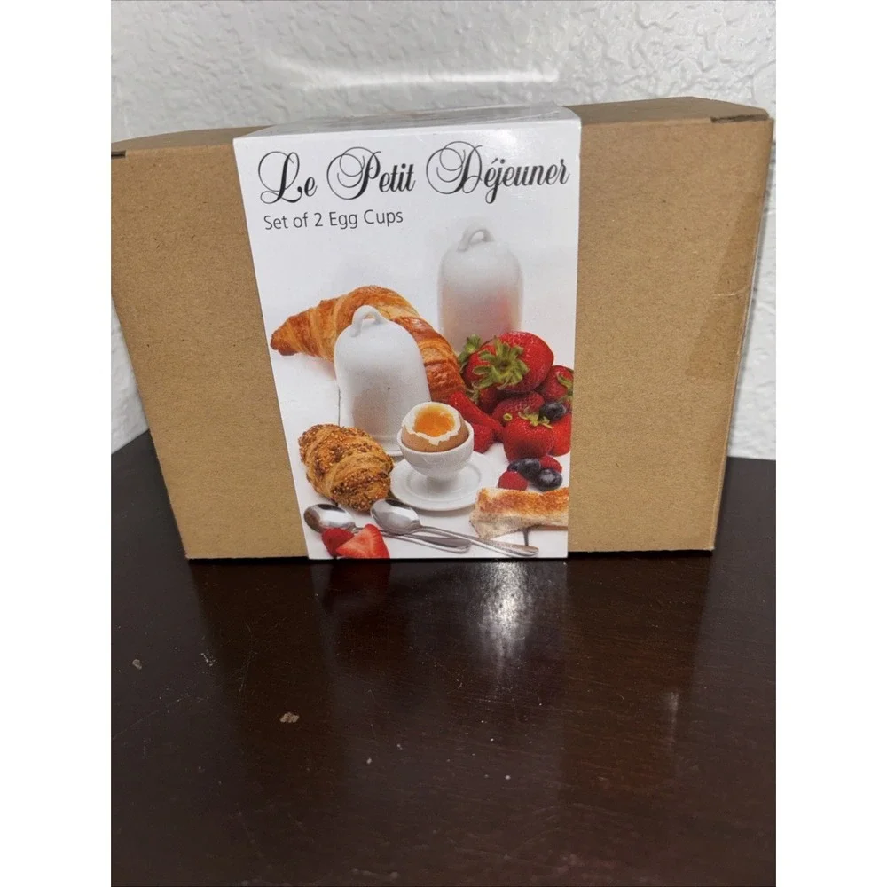 BIA‎ Cordon Bleu Set of 2 Porcelain Egg Cups, Domes Spoons